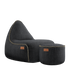 Schwarzer Cobana Lounge Chair und Pouf aus Olefin mit handgenähten Nähten, geeignet für drinnen und draußen. | Cobana Lounge Chair & Pouf - Cobana Black | SACKit