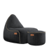 Schwarzer Cobana Lounge Chair und Pouf aus Olefin mit handgenähten Nähten, geeignet für drinnen und draußen. | Cobana Lounge Chair & Pouf - Cobana Black | SACKit