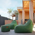 Cobana Lounge Chair und Pouf in Cobana Grey, bequemer Loungesessel mit Rückenlehne und passendem Hocker. | Cobana Lounge Chair & Pouf - Cobana Green | SACKit