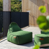 Cobana Lounge Chair und Pouf in Cobana Grey mit weichem, formstabilem Bezug und handgenähten Nähten. | Cobana Lounge Chair & Pouf - Cobana Green | SACKit