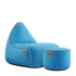 Cobana Lounge Chair und Pouf in türkis, weicher Sitzsack mit Rückenlehne und passendem Hocker. | Cobana Lounge Chair & Pouf - Cobana Turkis | SACKit