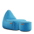 Cobana Lounge Chair und Pouf in türkis, weicher Sitzsack mit Rückenlehne und passendem Hocker. | Cobana Lounge Chair & Pouf - Cobana Turkis | SACKit