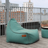 Cobana Lounge Chair und Pouf in Cobana Grey, bequemer Loungesessel mit Rückenlehne aus Olefin-Material