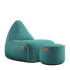 Cobana Lounge Chair und Pouf in petrol melange, weicher Sitzsack mit Rückenlehne und passendem Hocker | Cobana Lounge Chair & Pouf - Cobana Petrol Melange | SACKit