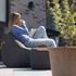 Cobana Lounge Chair und Pouf in grauem Olefin - Stoff, moderner Sitzsack mit Rückenlehne und Hocker. | Cobana Lounge Chair & Pouf - Cobana Grey | SACKit