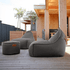 Cobana Lounge Chair und Pouf in grauem Olefin - Stoff, moderner Loungesessel mit passendem Hocker. | Cobana Lounge Chair & Pouf - Cobana Grey | SACKit