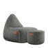 Cobana Lounge Chair und Pouf in grauem Olefin - Stoff mit handgenähten Nähten, moderne Lounge - Sitzgruppe. | Cobana Lounge Chair & Pouf - Cobana Grey | SACKit