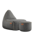 Cobana Lounge Chair und Pouf in grauem Olefin - Stoff mit handgenähten Nähten, moderne Lounge - Sitzgruppe. | Cobana Lounge Chair & Pouf - Cobana Grey | SACKit