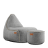 Cobana Lounge Chair und Pouf in Cobana Grey, weicher Sitzsack mit Rückenlehne und passendem Hocker.