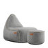 Cobana Lounge Chair und Pouf in hellem Grau aus Olefin - Fasermischung, mit Rückenlehne und runden Formen. | Cobana Lounge Chair & Pouf - Cobana Grey | SACKit
