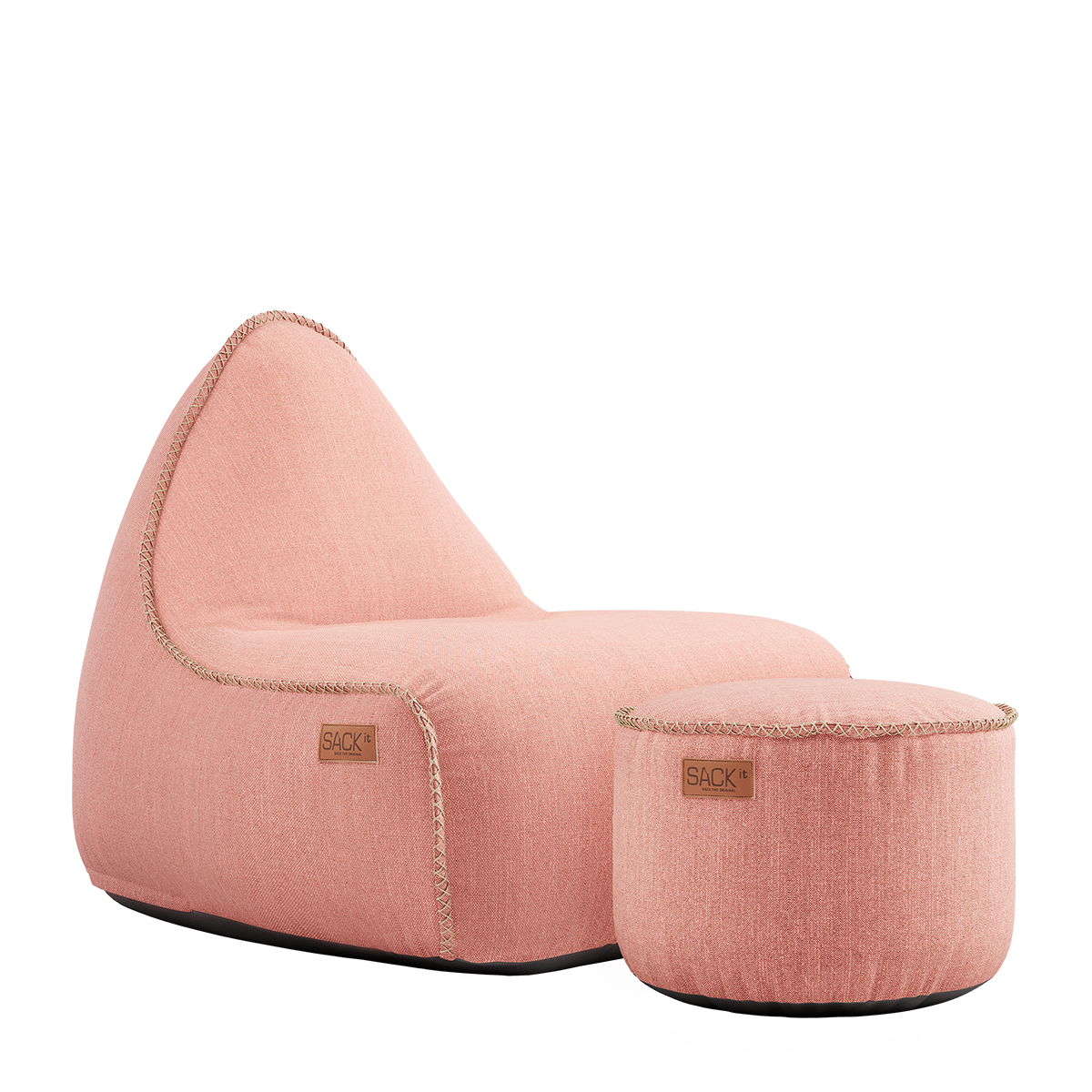 Cobana Lounge Chair und Pouf in sanftem Rosé, bequemer Sitzsack mit Rückenlehne, innen und außen nutzbar. | Cobana Lounge Chair & Pouf - Cobana Rose | SACKit