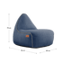 Cobana Lounge Chair und Pouf in grauem Olefin - Stoff, formstabil und handgenäht, für drinnen und draußen. | Cobana Lounge Chair & Pouf - Kirra Indigo | SACKit