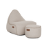 Cobana Lounge Chair und Pouf in Kirra Sand, weicher Sitzsack mit Rückenlehne und passendem Hocker | Cobana Lounge Chair & Pouf - Kirra Sand | SACKit