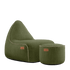 Cobana Lounge Chair und Pouf in Kirra Olive, weicher Sessel mit Rückenlehne und passendem Hocker | Cobana Lounge Chair & Pouf - Kirra Olive | SACKit