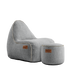 Cobana Junior Lounge Chair und Pouf in Sand Melange, Kinder-Sitzsack mit runder Form und weichem Bezug