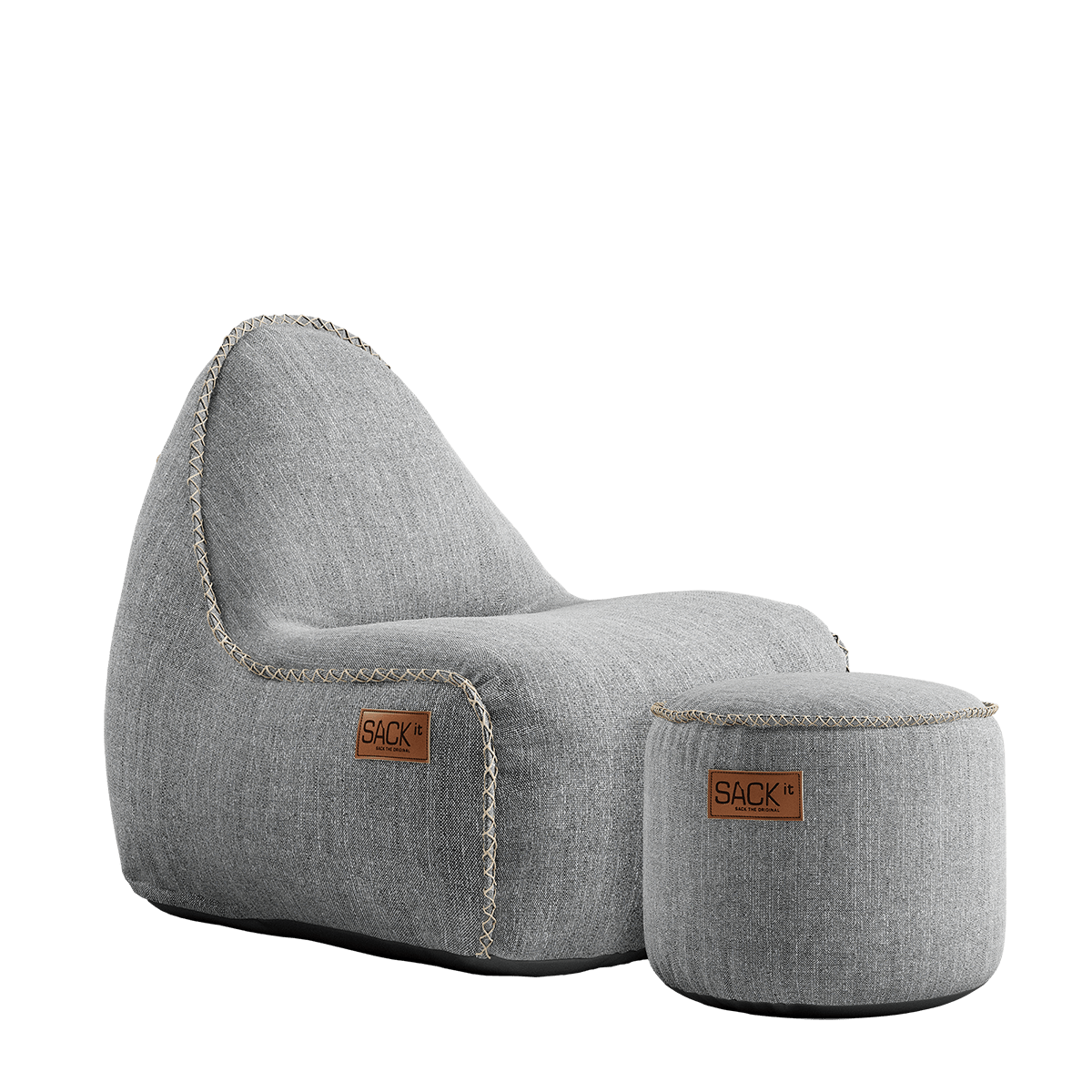 Cobana Junior Lounge Chair und Pouf in Sand Melange, Kinder - Sitzsack aus Olefin mit EPS - Füllung | Cobana Junior Lounge Chair & Pouf - Cobana Sand Melange | SACKit