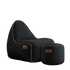 Cobana Junior Lounge Chair und Pouf in schwarzem Olefin - Stoff, formstabil und wasserabweisend. | Cobana Junior Lounge Chair & Pouf - Cobana Black | SACKit