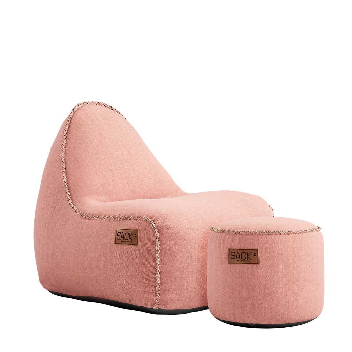 Cobana Junior Lounge Chair und Pouf in Rose, Kinder - Sitzsack mit runder Form und weichem Bezug | Cobana Junior Lounge Chair & Pouf - Cobana Rose | SACKit
