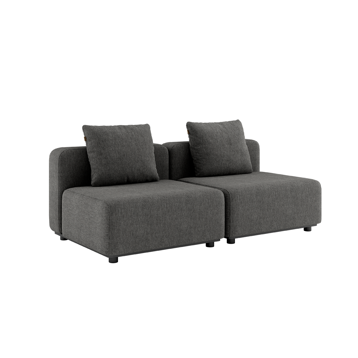 Cobana Lounge Sofa 2 - Sitzer in Grau ohne Armlehnen und Hocker, modernes Outdoor - Modulsofa. | Cobana Lounge Sofa - 2 seater - Cobana Grey Ohne Armlehnen Ohne Hocker | SACKit