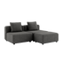 Cobana Lounge Sofa 2 - Sitzer in Grau ohne Armlehnen mit Hocker, modernes Outdoor - Design aus Aluminium und Olefin. | Cobana Lounge Sofa - 2 seater - Cobana Grey Ohne Armlehnen Mit Hocker | SACKit