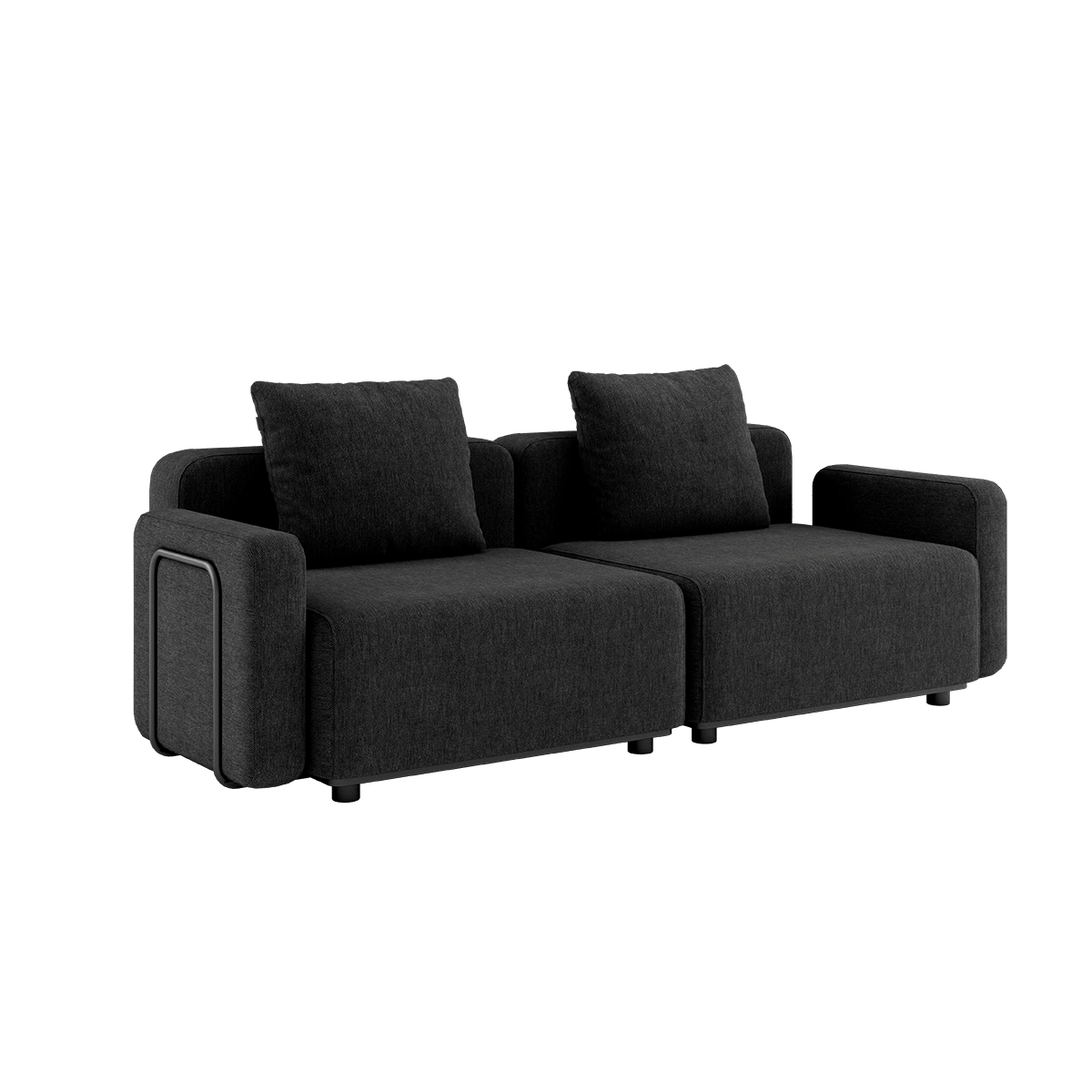 Schwarzes Cobana Lounge Sofa mit Armlehnen, 2 - Sitzer, ohne Hocker, modernes Outdoor - Design. | Cobana Lounge Sofa - 2 seater - Cobana Black Mit Armlehnen Ohne Hocker | SACKit