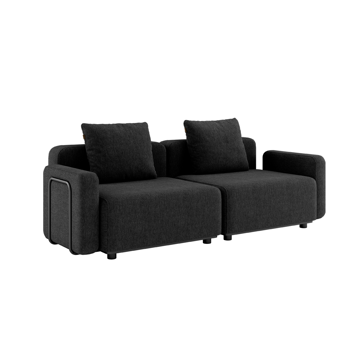 Schwarzes Cobana Lounge Sofa mit Armlehnen, 2 - Sitzer, ohne Hocker, modernes Outdoor - Design. | Cobana Lounge Sofa - 2 seater - Cobana Black Mit Armlehnen Ohne Hocker | SACKit