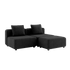 Schwarzes Cobana Lounge Sofa ohne Armlehnen mit Hocker, modernes Outdoor - Modulsofa aus Aluminiumrahmen. | Cobana Lounge Sofa - 2 seater - Cobana Black Ohne Armlehnen Mit Hocker | SACKit
