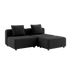 Schwarzes Cobana Lounge Sofa ohne Armlehnen mit Hocker, modernes Outdoor - Modulsofa aus Aluminiumrahmen. | Cobana Lounge Sofa - 2 seater - Cobana Black Ohne Armlehnen Mit Hocker | SACKit