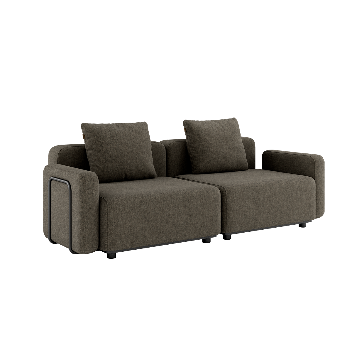 Cobana Lounge Sofa 2 - Sitzer in Braun mit Armlehnen, ohne Hocker, modernes Outdoor - Design aus Aluminium und Textil. | Cobana Lounge Sofa - 2 seater - Cobana Brown Mit Armlehnen Ohne Hocker | SACKit
