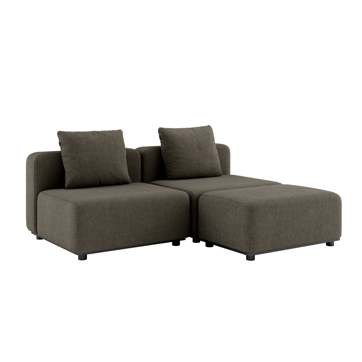 Cobana Lounge Sofa 2 - Sitzer in Cobana Brown ohne Armlehnen mit Hocker, modernes Outdoor - Design | Cobana Lounge Sofa - 2 seater - Cobana Brown Ohne Armlehnen Mit Hocker | SACKit