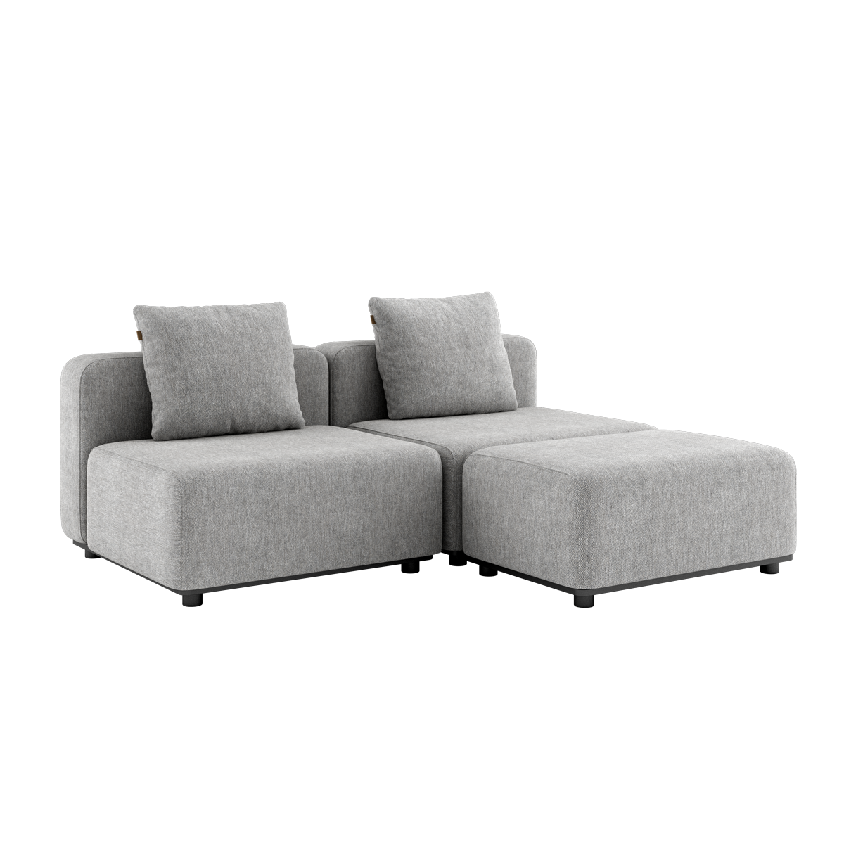 Cobana Lounge Sofa 2 - Sitzer in Cobana Sand Melange ohne Armlehnen mit Hocker, modernes Outdoor - Design | Cobana Lounge Sofa - 2 seater - Cobana Sand Melange Ohne Armlehnen Mit Hocker | SACKit