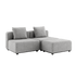 Cobana Lounge Sofa 2 - Sitzer in Cobana Sand Melange ohne Armlehnen mit Hocker, modernes Outdoor - Design | Cobana Lounge Sofa - 2 seater - Cobana Sand Melange Ohne Armlehnen Mit Hocker | SACKit
