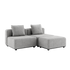 Cobana Lounge Sofa 2 - Sitzer in Cobana Sand Melange ohne Armlehnen mit Hocker, modernes Outdoor - Design | Cobana Lounge Sofa - 2 seater - Cobana Sand Melange Ohne Armlehnen Mit Hocker | SACKit