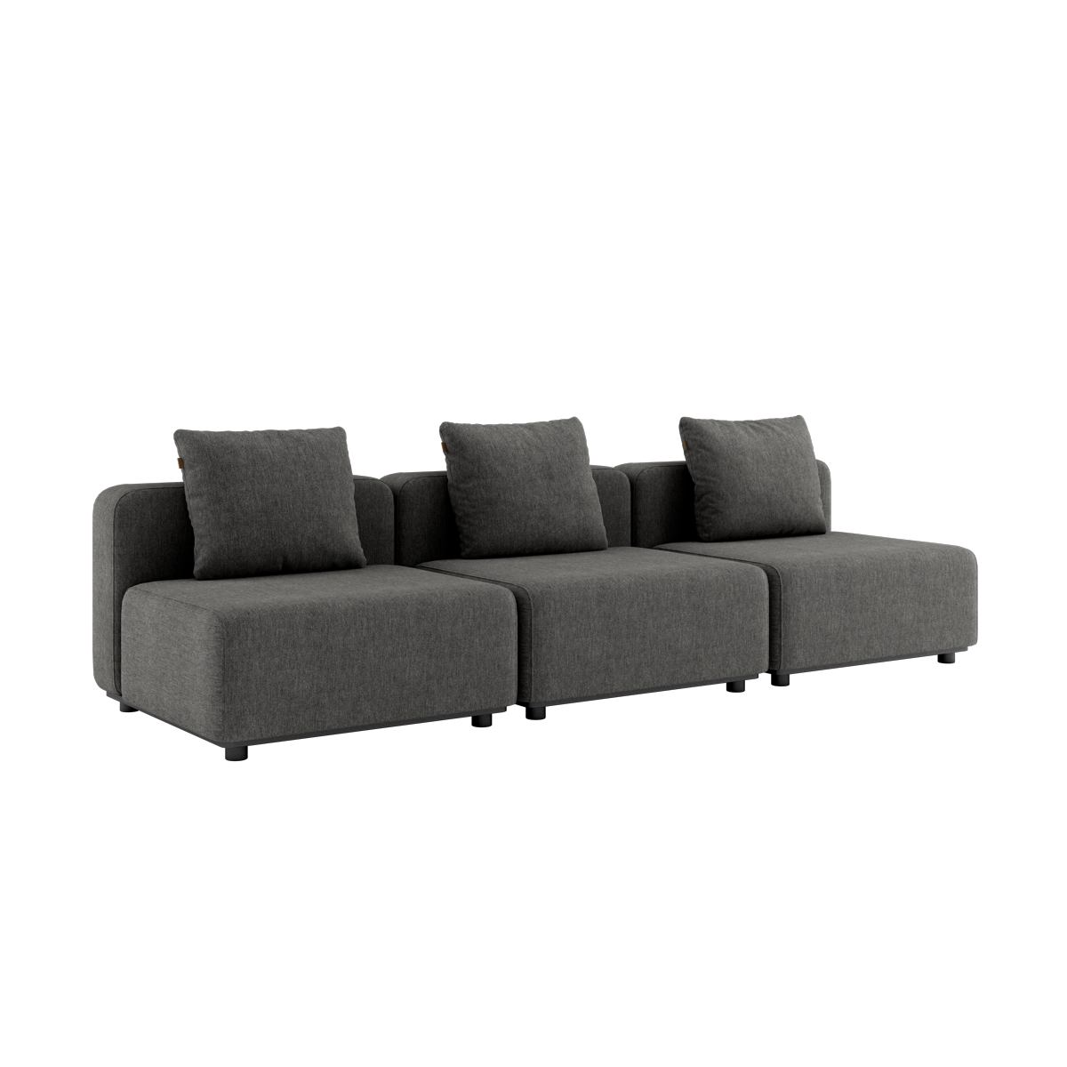 Cobana Lounge Sofa 3 - Sitzer in Grau ohne Armlehnen und ohne Hocker, modernes Outdoor - Design. | Cobana Lounge Sofa - 3 seater - Cobana Grey Ohne Armlehnen Ohne Hocker | SACKit