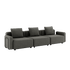 Dreisitziges Cobana Lounge Sofa in Grau mit Armlehnen, ohne Hocker, für den Außenbereich.
