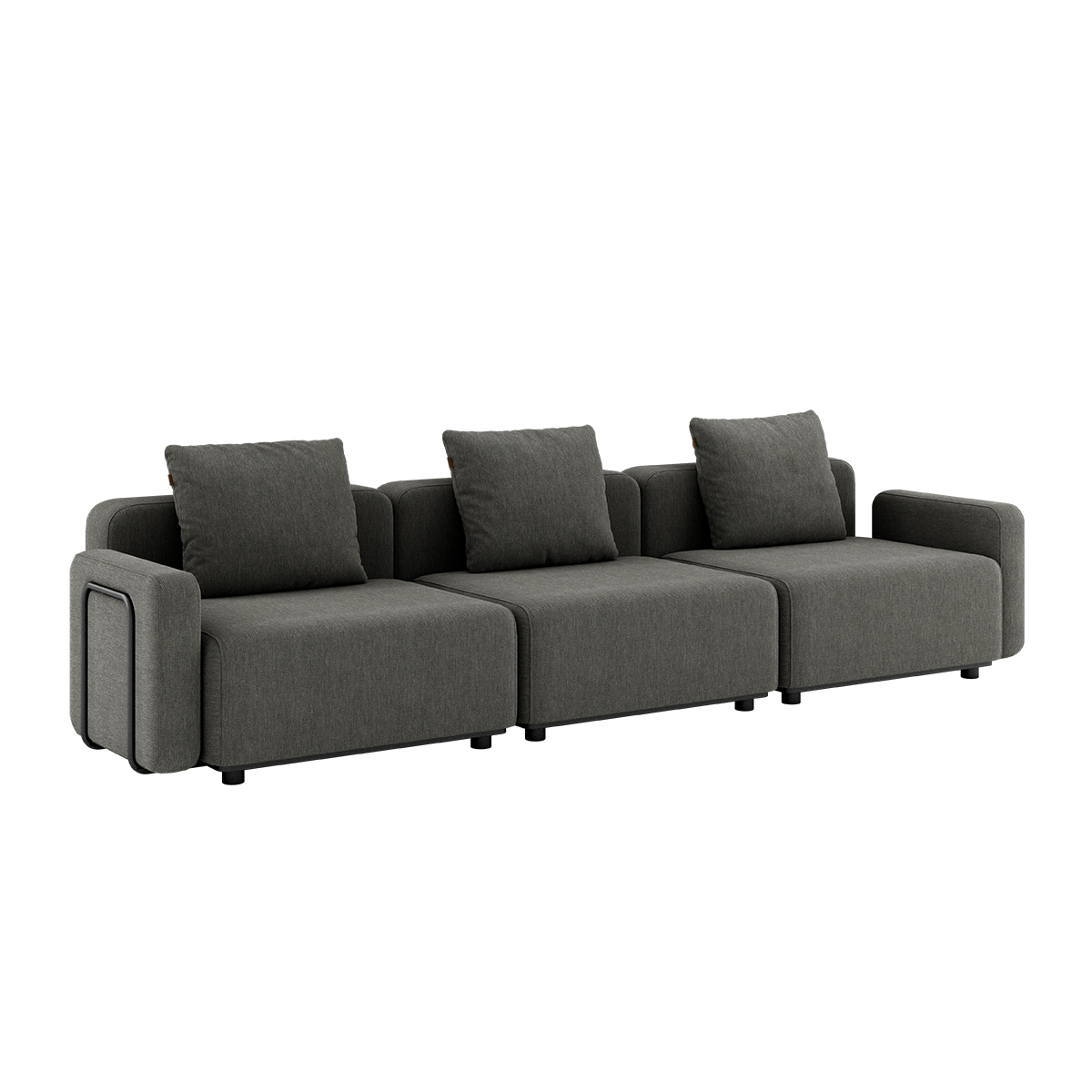 Cobana Lounge Sofa in Grau mit Armlehnen, dreisitzig, modernes Outdoor - Sofa ohne Hocker | Cobana Lounge Sofa - 3 seater - Cobana Grey Mit Armlehnen Ohne Hocker | SACKit