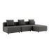 Cobana Lounge Sofa 3 - Sitzer in Grau ohne Armlehnen mit Hocker, modernes Outdoor - Modulsofa aus Aluminium und Olefin. | Cobana Lounge Sofa - 3 seater - Cobana Grey Ohne Armlehnen Mit Hocker | SACKit