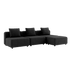 Schwarzes Cobana Lounge Sofa mit drei Sitzelementen und Hocker ohne Armlehnen, modernes Outdoor - Design | Cobana Lounge Sofa - 3 seater - Cobana Black Ohne Armlehnen Mit Hocker | SACKit