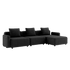 Schwarzes Cobana Lounge Sofa mit Armlehnen und Hocker, modular und für den Außenbereich geeignet. | Cobana Lounge Sofa - 3 seater - Cobana Black Mit Armlehnen Mit Hocker | SACKit