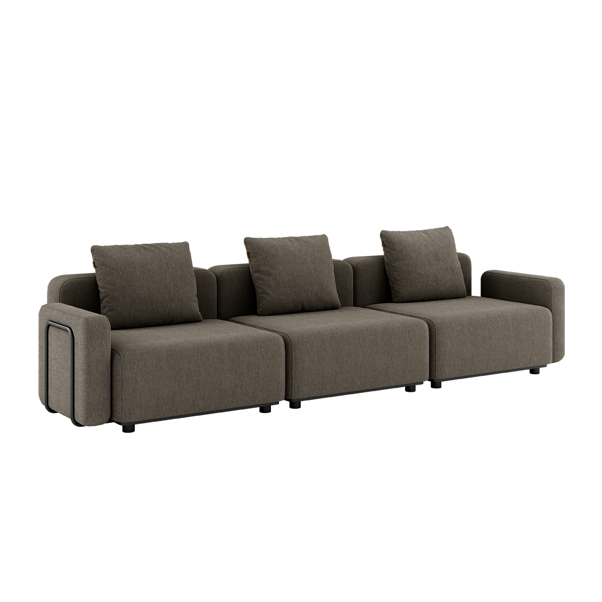 Cobana Lounge Sofa in Braun mit Armlehnen, dreisitzig, ohne Hocker, modernes Outdoor - Design aus Aluminium und Olefin. | Cobana Lounge Sofa - 3 seater - Cobana Brown Mit Armlehnen Ohne Hocker | SACKit