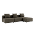 Modulares Cobana Lounge Sofa in Braun mit Hocker, ohne Armlehnen, für den Außenbereich.