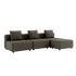 Cobana Lounge Sofa in Braun ohne Armlehnen mit Hocker, modernes Outdoor - Modulsofa aus Aluminium und Olefin. | Cobana Lounge Sofa - 3 seater - Cobana Brown Ohne Armlehnen Mit Hocker | SACKit
