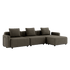 Cobana Lounge Sofa 3 - Sitzer in Braun mit Armlehnen und Hocker, modernes Outdoor - Sofa aus Aluminiumrahmen. | Cobana Lounge Sofa - 3 seater - Cobana Brown Mit Armlehnen Mit Hocker | SACKit