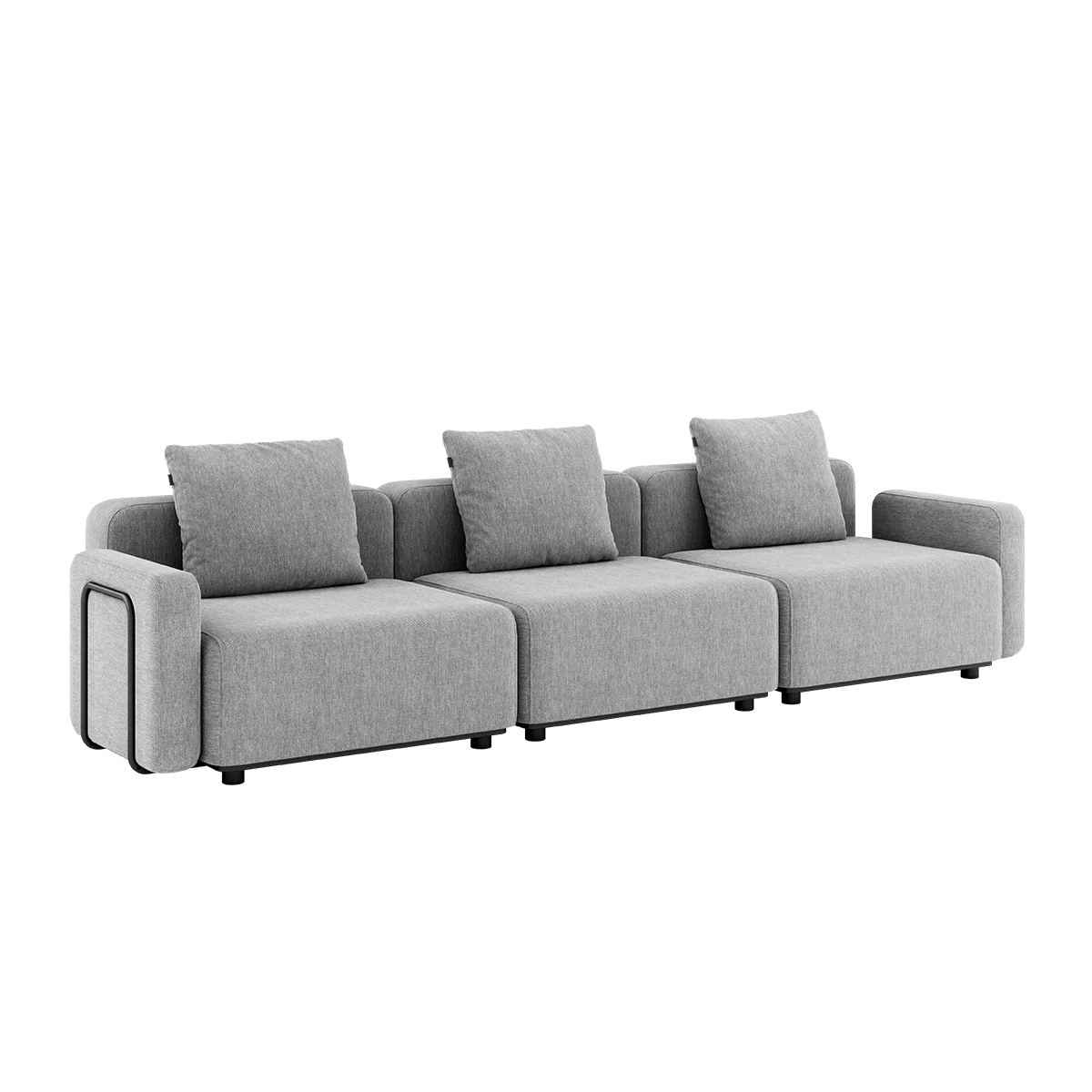Dreisitziges Cobana Lounge Sofa in Sand Melange mit Armlehnen, ohne Hocker, Outdoor - Möbel mit klaren Linien. | Cobana Lounge Sofa - 3 seater - Cobana Sand Melange Mit Armlehnen Ohne Hocker | SACKit