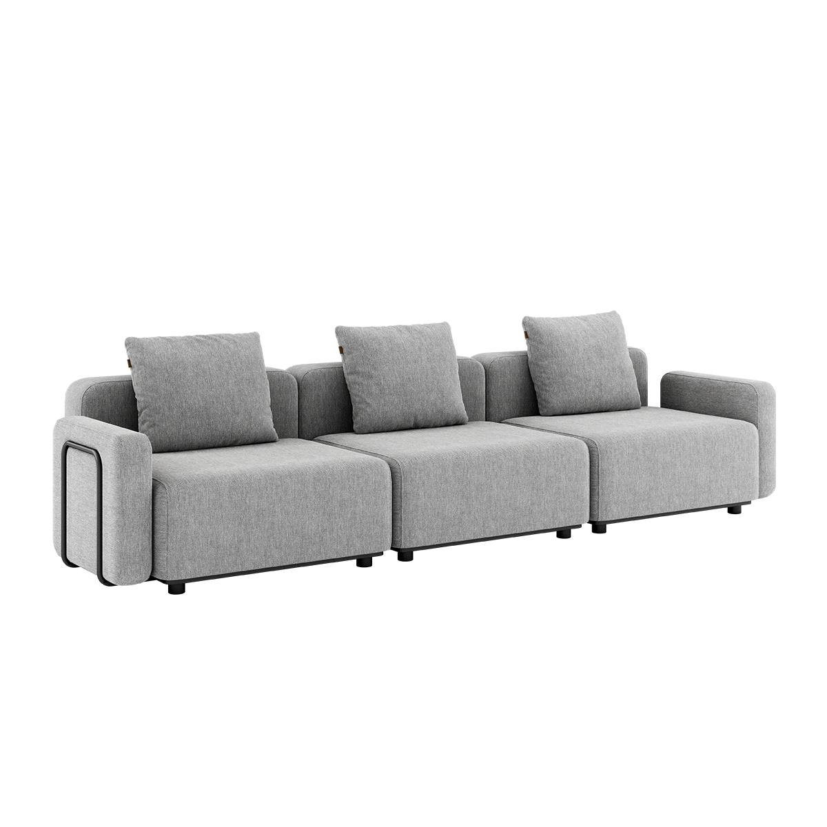 Dreisitziges Cobana Lounge Sofa in Sand Melange mit Armlehnen, ohne Hocker, Outdoor - Möbel mit klaren Linien. | Cobana Lounge Sofa - 3 seater - Cobana Sand Melange Mit Armlehnen Ohne Hocker | SACKit