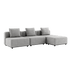 Cobana Lounge Sofa 3-Sitzer in Sand Melange mit Hocker, ohne Armlehnen, modular und outdoor geeignet.