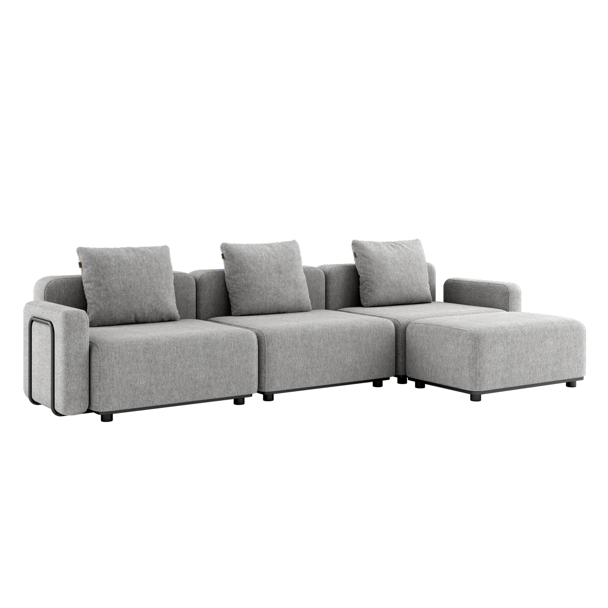 Cobana Lounge Sofa 3 - Sitzer in Sand Melange mit Armlehnen und Hocker, modernes Outdoor - Design | Cobana Lounge Sofa - 3 seater - Cobana Sand Melange Mit Armlehnen Mit Hocker | SACKit