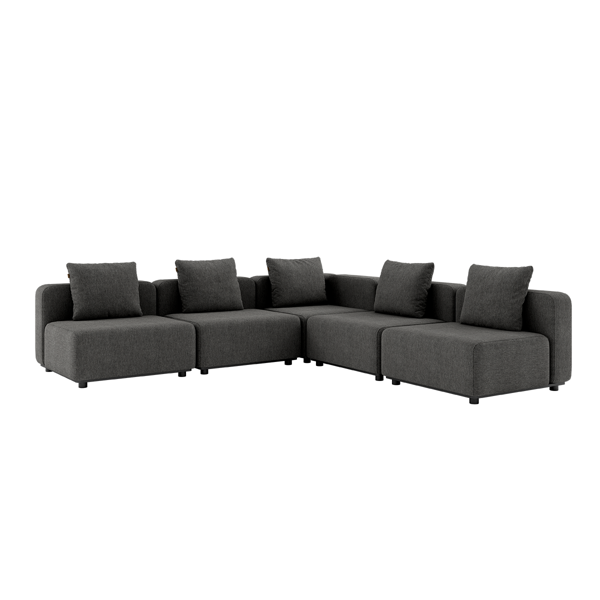 Cobana Lounge Sofa 5 - Sitzer Ecksofa in Grau ohne Armlehnen, modernes Outdoor - Design aus Aluminium und Textil. | Cobana Lounge Sofa - 5 seater corner sofa - Cobana Grey Ohne Armlehnen | SACKit