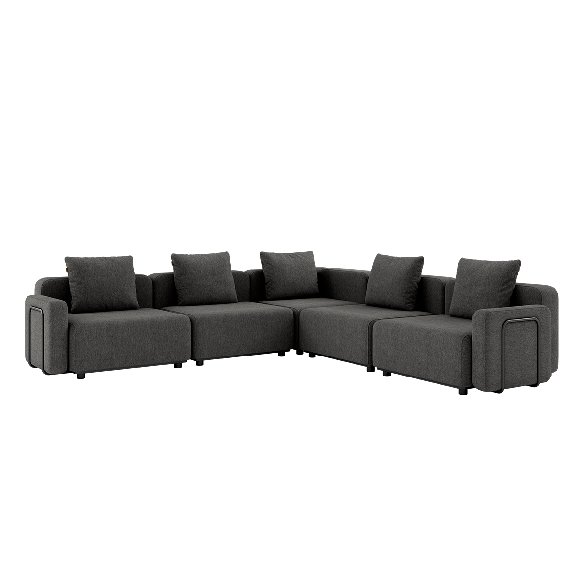 Cobana Lounge Sofa in Grau mit Armlehnen, 5 - Sitzer Ecksofa aus pulverbeschichtetem Aluminium und Olefinfasern. | Cobana Lounge Sofa - 5 seater corner sofa - Cobana Grey Mit Armlehnen | SACKit