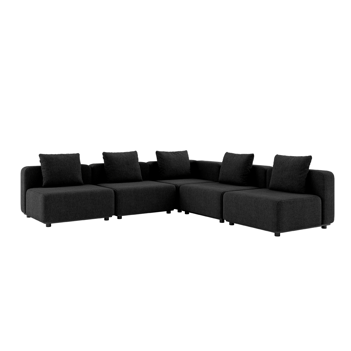 Cobana Lounge Sofa 5 - Sitzer Ecksofa in Schwarz ohne Armlehnen, modernes Outdoor - Design aus Aluminium und Olefinfasern | Cobana Lounge Sofa - 5 seater corner sofa - Cobana Black Ohne Armlehnen | SACKit